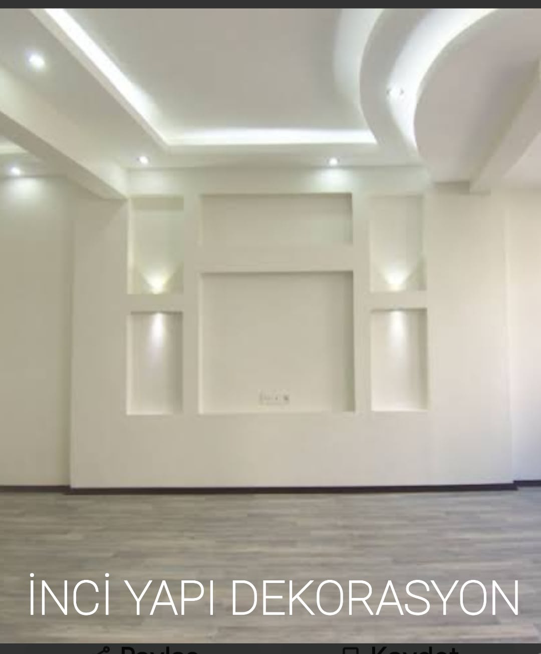 Asma tavan, aydınlatma ve dekoratif duvar çıtası uygulamasına ait proje görseli